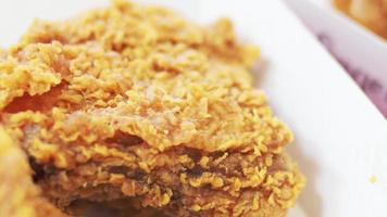 The junk food concept causes obesity and negative health effects. Oily fried chicken causes weight gain. video