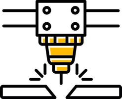 Laser Cutting Machine Creative Icon Design vector