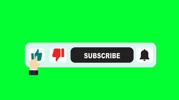 like Subscribe Ring bell notification animated buttons on green screen. Web button for promotion,marketing and Subscribe to youtube channel. video