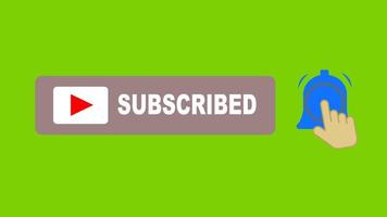 like Subscribe Ring bell notification animated buttons on green screen. Web button for promotion,marketing and Subscribe to youtube channel. video