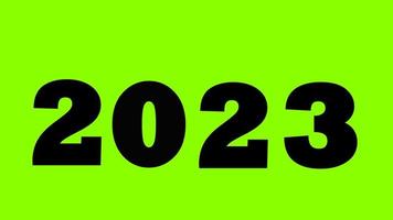 2023 Text aniamtion Green screen for Happy New Year Green screen. Drop letter 2023 aniamtion. suitable for Congratulation Happy New Year 2023 video