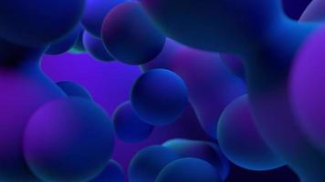 bolhas azuis e roxas esferas partículas líquidas video