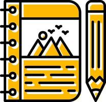 diseño de icono creativo de cuaderno de bocetos vector