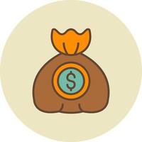 diseño de icono creativo de bolsa de dinero vector