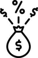 line icon for dividend vector