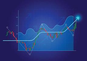 análisis de negocios y concepto financiero, planes para aumentar el crecimiento del negocio y un aumento en los indicadores de crecimiento positivo. vector