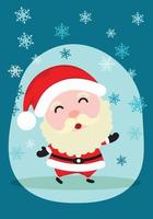 cartoon illustration of santa claus character Christmas winter design elements vector