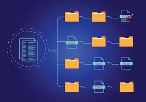 Concept document management online document database and digital file storage systems or software record keeping database technology file access document sharing vector