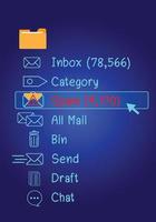 Concept of e-mail and computer viruses. Review the concepts of internet security, spam and e-marketing on screen. Spam email pop-up warnings. vector