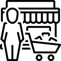 line icon for shopper vector