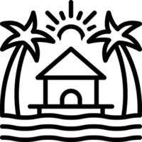 icono de línea para resort vector