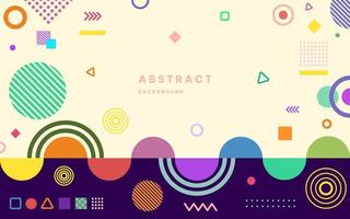 Colorful abstract geometric shapes design element background. colorful neo geometric poster. illustration vector 10 eps.