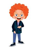 Cute little boy wearing clothes get dressed daily routine activity vector