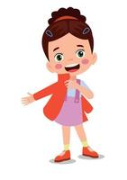 Cute little boy wearing clothes get dressed daily routine activity vector