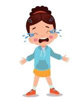 ilustración vectorial de un niño pequeño con una expresión facial sonriente llorando feliz vector