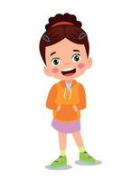 Cute little boy wearing clothes get dressed daily routine activity vector