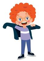 Cute little boy wearing clothes get dressed daily routine activity vector