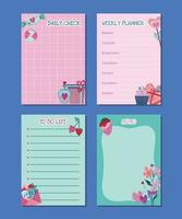 Pink and Purple Valentine Journal Templates vector