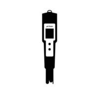 Digital pH Meter Silhouette. Black and White Icon Design Elements on Isolated White Background vector