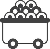 cart and charcoal illustration in minimal style vector