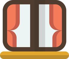 windows and curtains illustration in minimal style vector