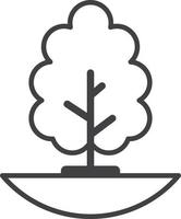 trees and ground illustration in minimal style vector