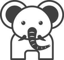 elephant illustration in minimal style vector