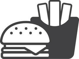 Hamburger and French Fries illustration in minimal style vector