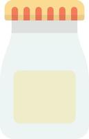 Milk bottles and caps illustration in minimal style vector