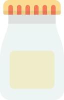 Milk bottles and caps illustration in minimal style vector