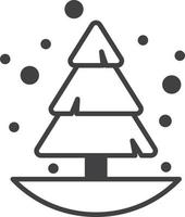 ilustración de árbol de navidad y nieve en estilo minimalista vector