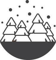 Christmas tree and snow illustration in minimal style vector