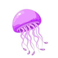 Vector illustration of cute jellyfish isolated in cartoon style on white background.