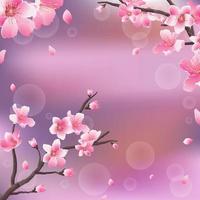 Pretty Pink Blooming Peach Blossom vector