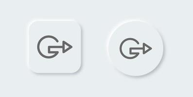 icono de línea de salida en estilo de diseño neomórfico. cerrar sesión signos ilustración vectorial. vector