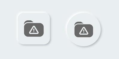 Error folder solid icon in neomorphic design style. Warning signs vector illustration.