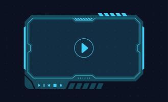 Landscape frame for video media player interface. Online stream futuristic technology style. vector