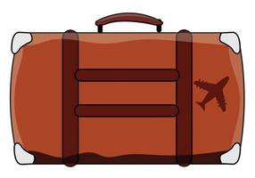 brown large travel bag With handles and corners of the bag with strong closure. vector