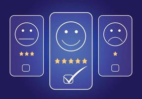 Users rate the service experience in the Concept Customer Satisfaction Survey online application after using the service. vector