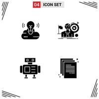 Universal Icon Symbols Group of Modern Solid Glyphs of bulb robot creative campaign hit toy Editable Vector Design Elements