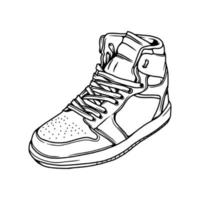 zapatillas de deporte de moda. zapatillas de deporte .flat ilustración vectorial. arte de línea de zapatillas. zapatillas vista lateral vector