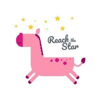 Cute horse in childish style. Vector Illustration