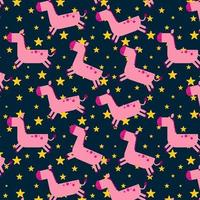 Cute horse seamless pattern in childish style. vector