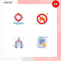 User Interface Pack of 4 Basic Flat Icons of lifesaver game fighter place document Editable Vector Design Elements