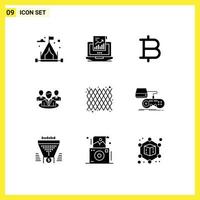 Editable Vector Line Pack of 9 Simple Solid Glyphs of mardi gras carnival bitcoin conversation chat Editable Vector Design Elements