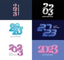 Big Set of 2023 Happy New Year logo text design 2023 number design template vector