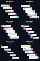 Vector 6 Infographics Pack Presentation slide template 5 Steps cycle diagrams and timelines