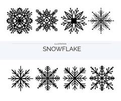 Snowflake vector illusion Han drawn doodle