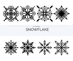 Snowflake vector illusion Han drawn doodle