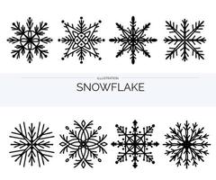 Snowflake vector illusion Han drawn doodle